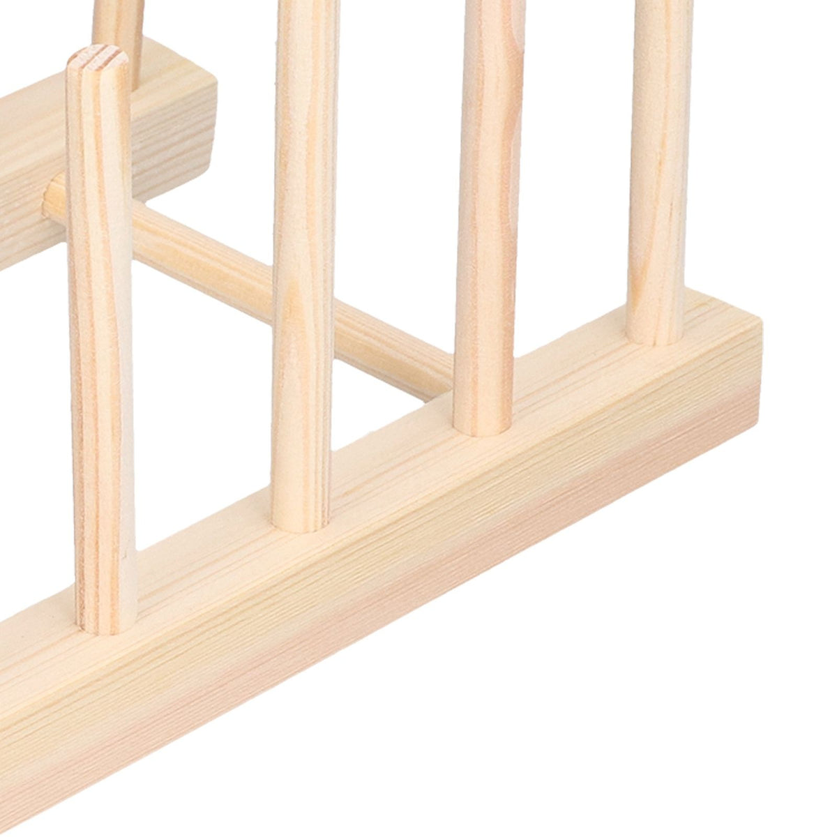 Bamboo Dish Plate Lightweight Portable Environmental Friendly Durable Pine Wood Dish Rack5 Grids 23cm