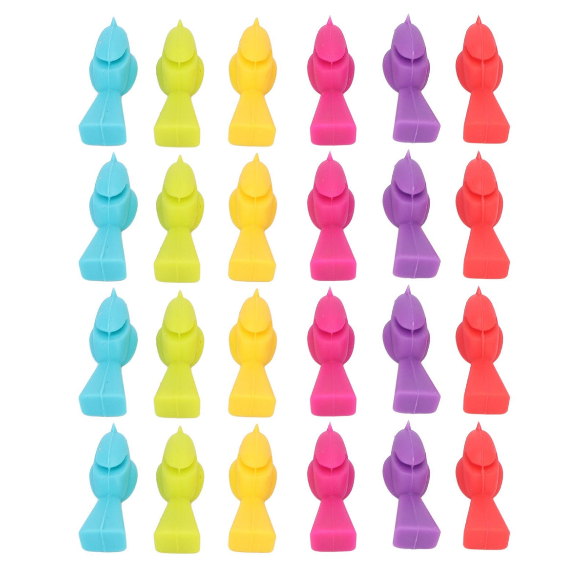 4 Set Wine Cup Labels Silicone Reusable Bird Shape Drinking Glass Identifier Markers for Bars Parties