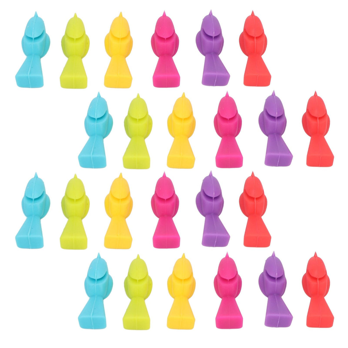4 Set Wine Cup Labels Silicone Reusable Bird Shape Drinking Glass Identifier Markers for Bars Parties