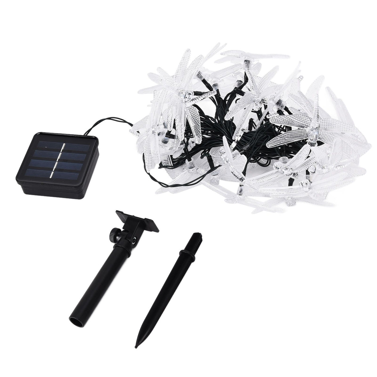 Dragonfly Solar String Lights 30LEDs Solar Powered Fairy Lights Waterproof Outdoor DecorationWarm Light