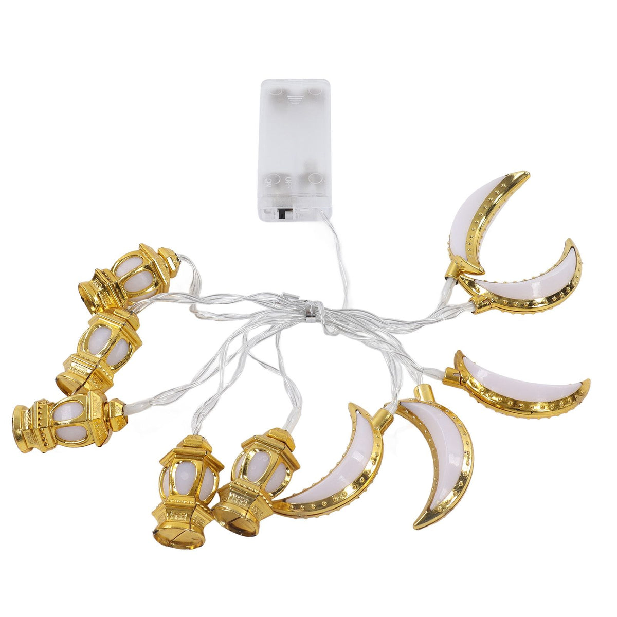 1.5M 10LED Ramadan Light Moon Shaped Festival String Light Decorative Lamp for Party Bedroom Birthday