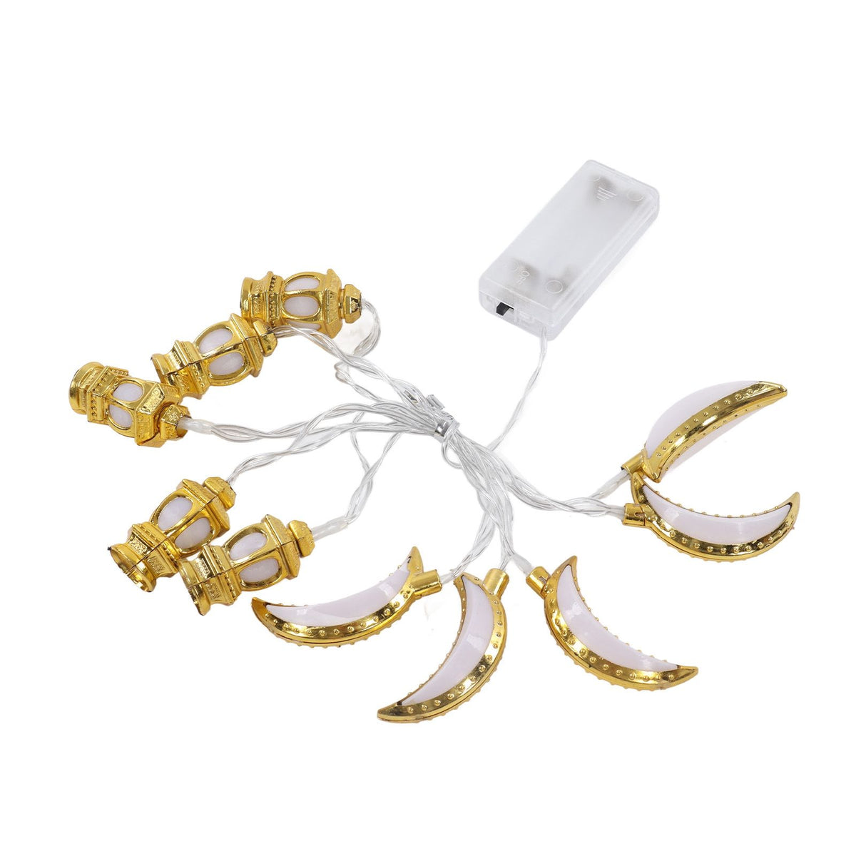 1.5M 10LED Ramadan Light Moon Shaped Festival String Light Decorative Lamp for Party Bedroom Birthday