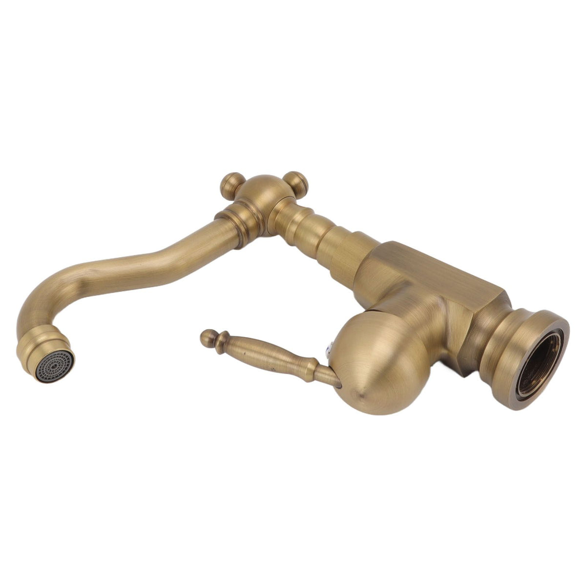 Bathroom Sink Faucet Antique Brass Vanity Mixer Faucet Tap Heightening Single Handle Wash Basin Tap with Hoses for Home
