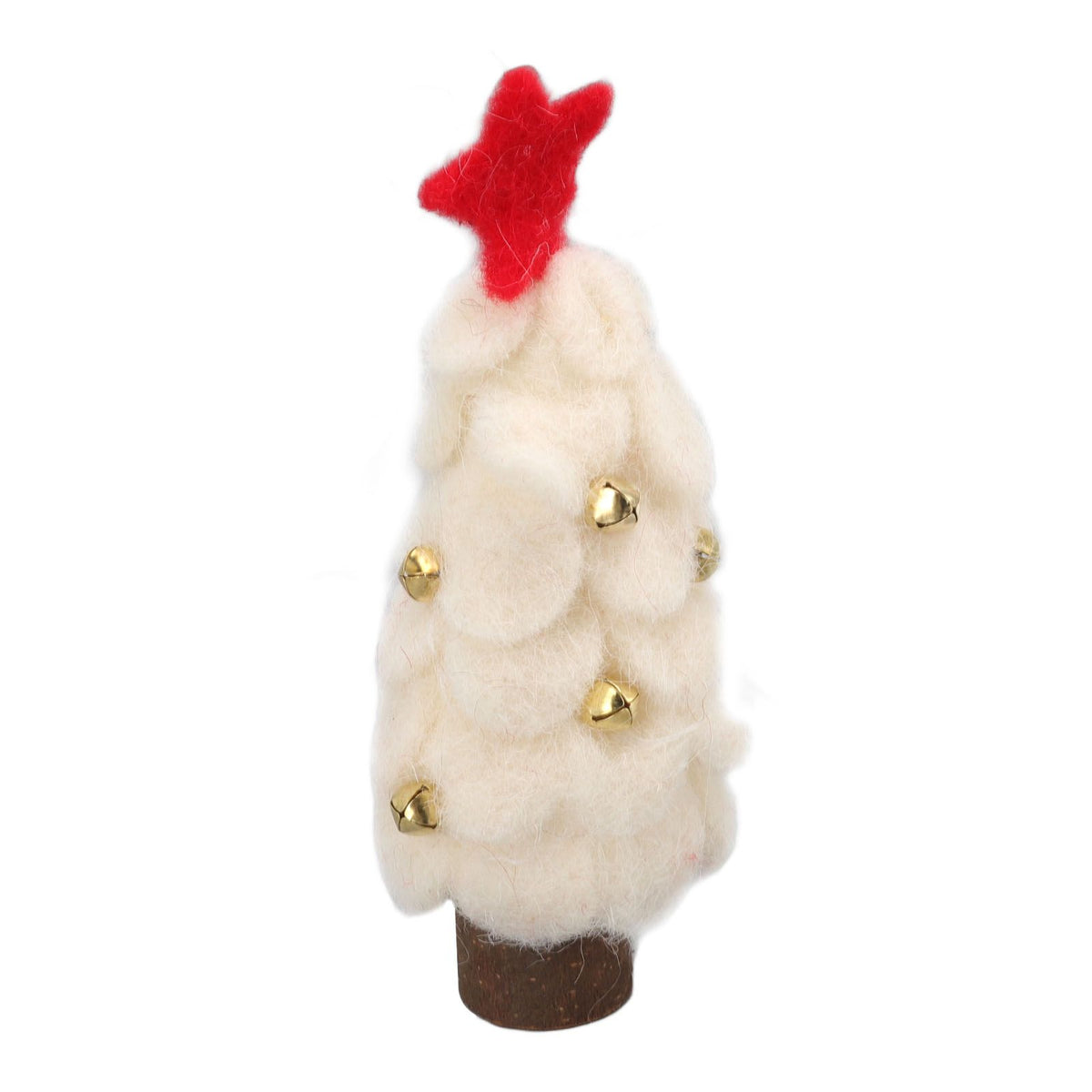Wool Felt Christmas Tree Wood Small Christmas Tree Decorations for Home Display Window White