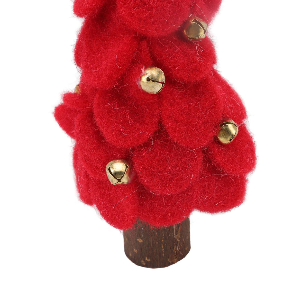 Wool Felt Christmas Tree Wood Small Christmas Tree Decorations for Home Display Window Red