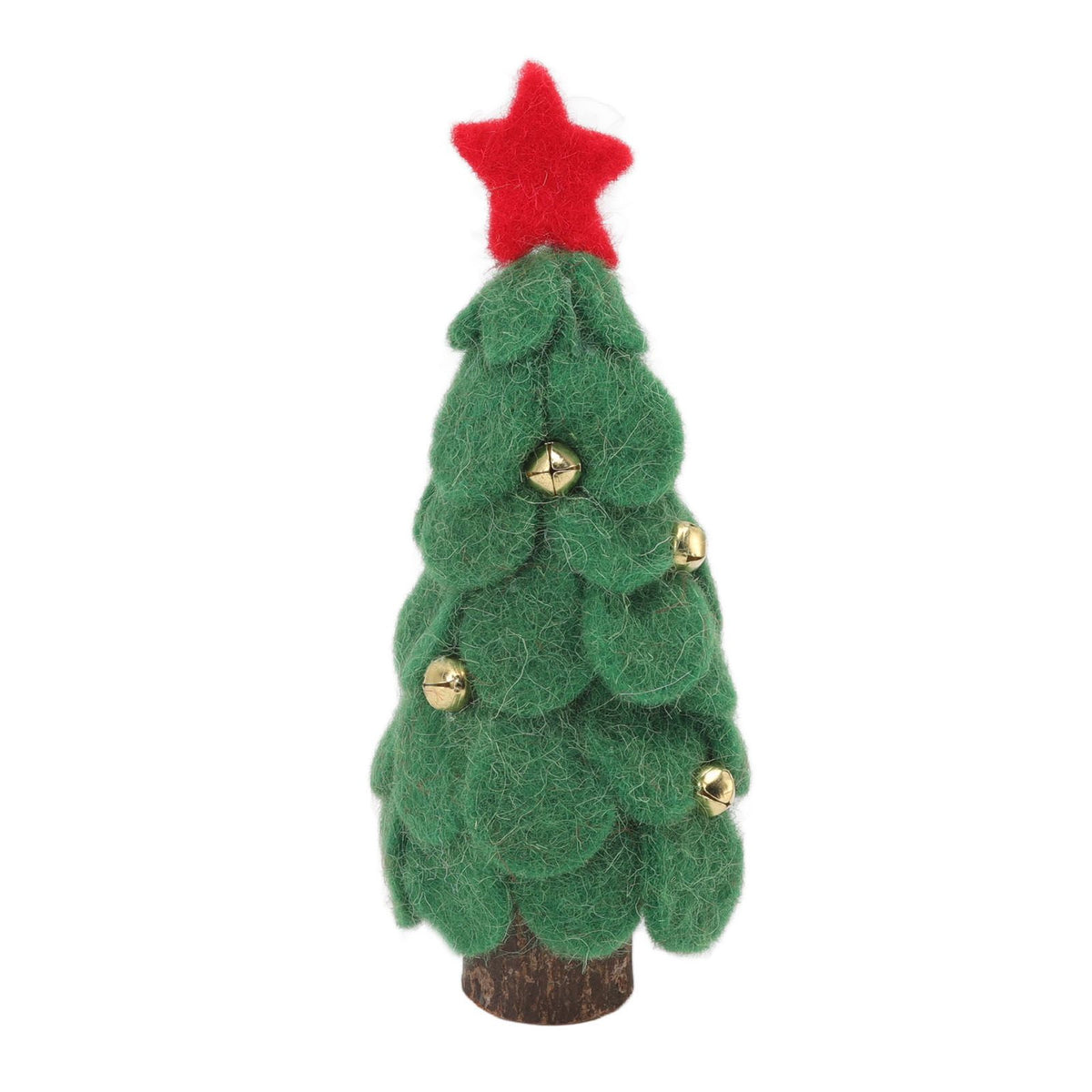 Wool Felt Christmas Tree Wood Small Christmas Tree Decorations for Home Display Window Green