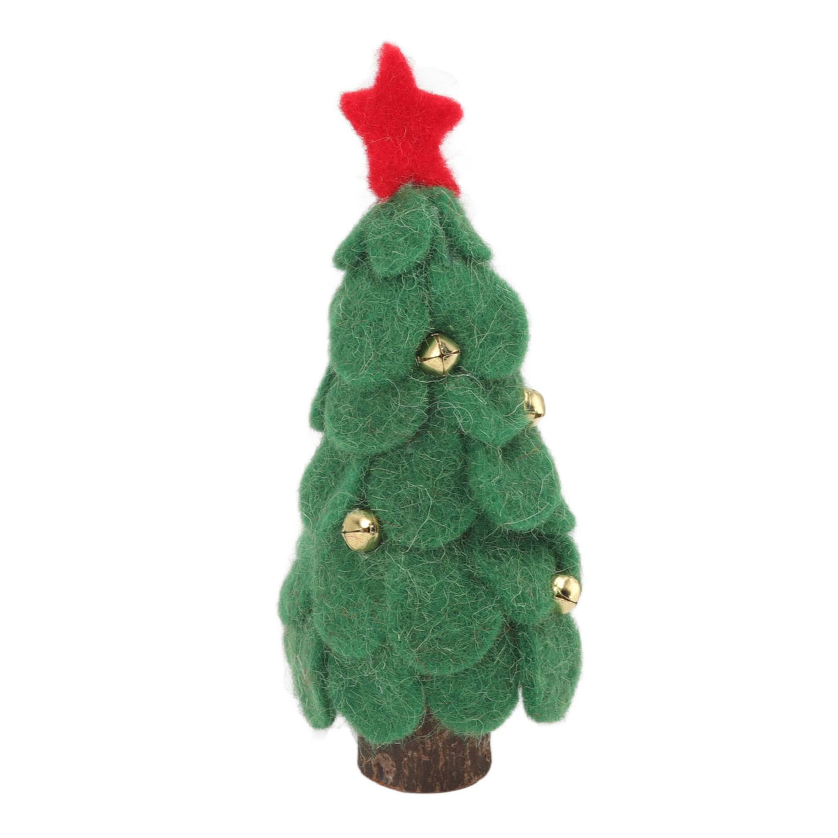 Wool Felt Christmas Tree Wood Small Christmas Tree Decorations for Home Display Window Green