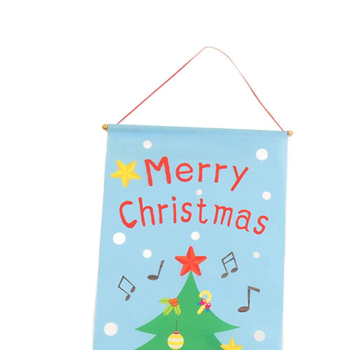 Christmas Flags Ornament Christmas Tree Designed Bamboo and Cloth Christmas Hanging Sign for Door Home
