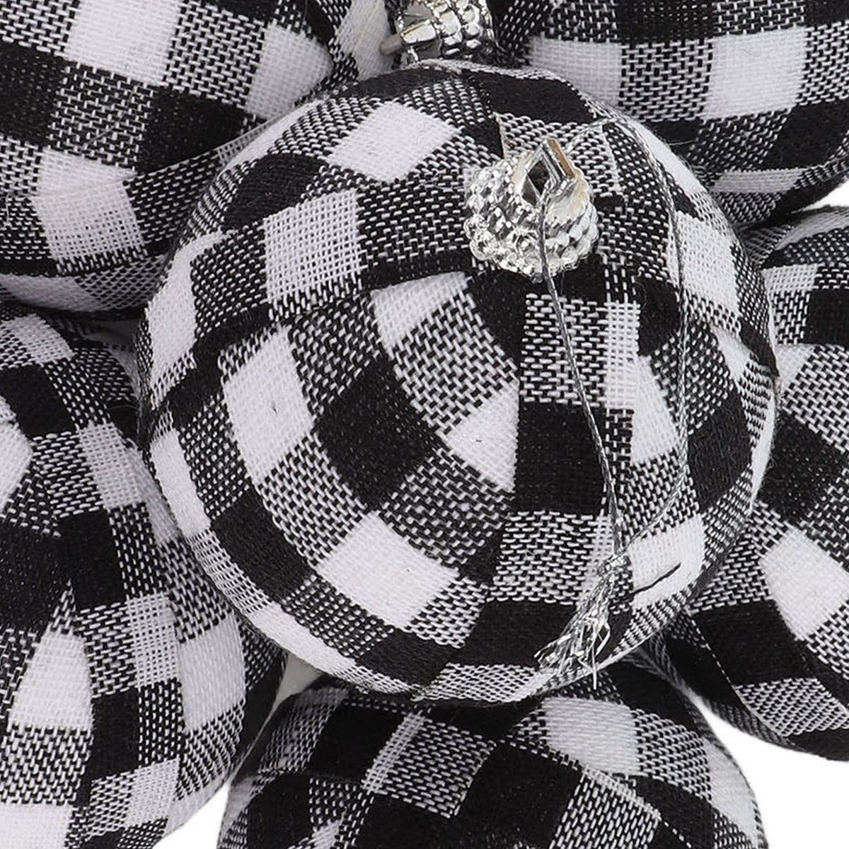 6Pcs 70mm 2.76 Inch Christmas Ornaments Balls Christmas Tree Decoration Balls New Year's Decor Black and White Check