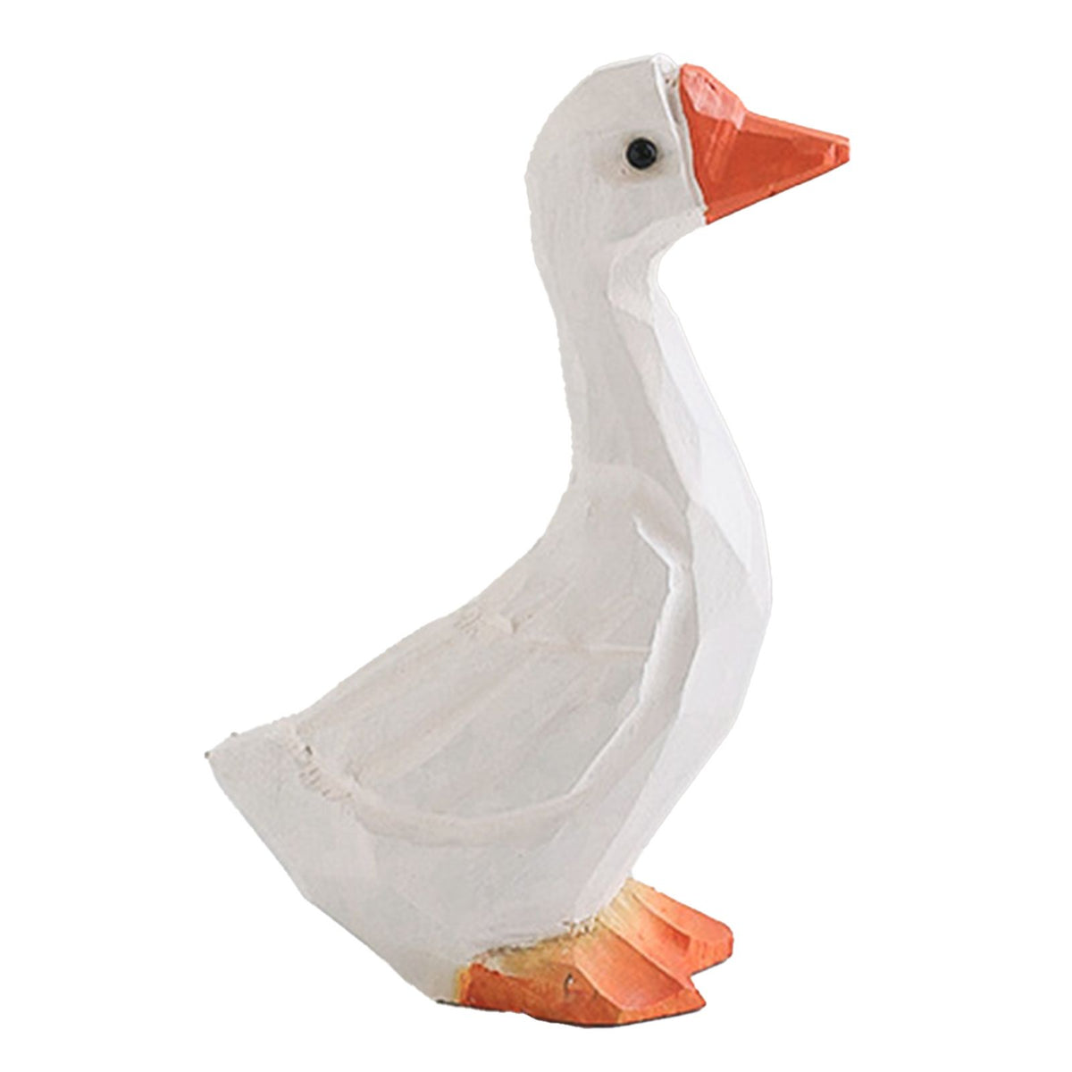 White Duck Ornaments Gypsum Lifelike Duck Figurine Decoration for Home Shooting Props