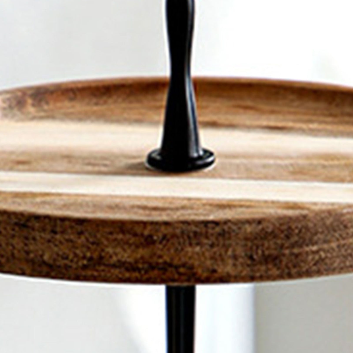 Wood Dessert Stand Rack Environmental Simple Vintage Wooden Dessert Display Tray Stand for Dessert Fruit Cake Snack Black Crown 2 Layers, Small