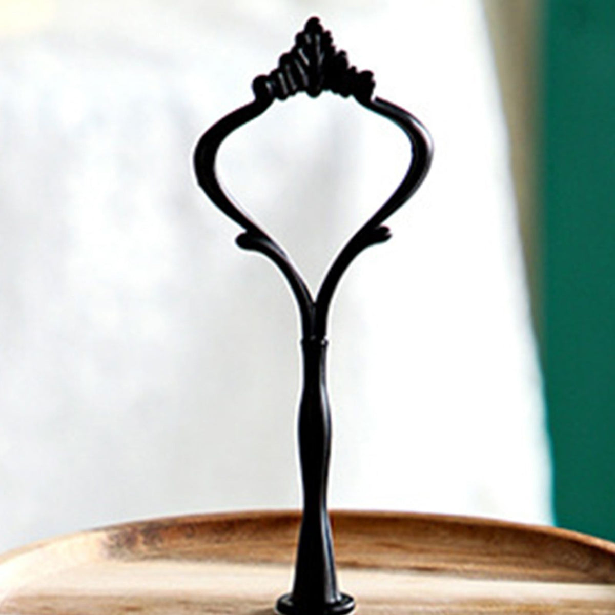 Wood Dessert Stand Rack Environmental Simple Vintage Wooden Dessert Display Tray Stand for Dessert Fruit Cake Snack Black Crown 2 Layers, Small