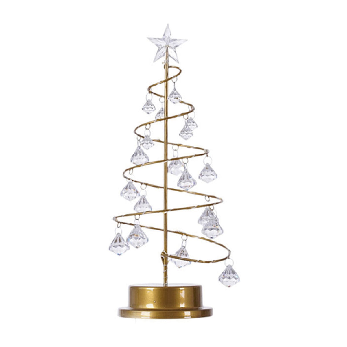 Christmas Crystal Tree Lamp Acrylic Crystal Pendant Christmas Decorative Desk Lamp for Bedroom Crystal Tree Lamp, Warm White