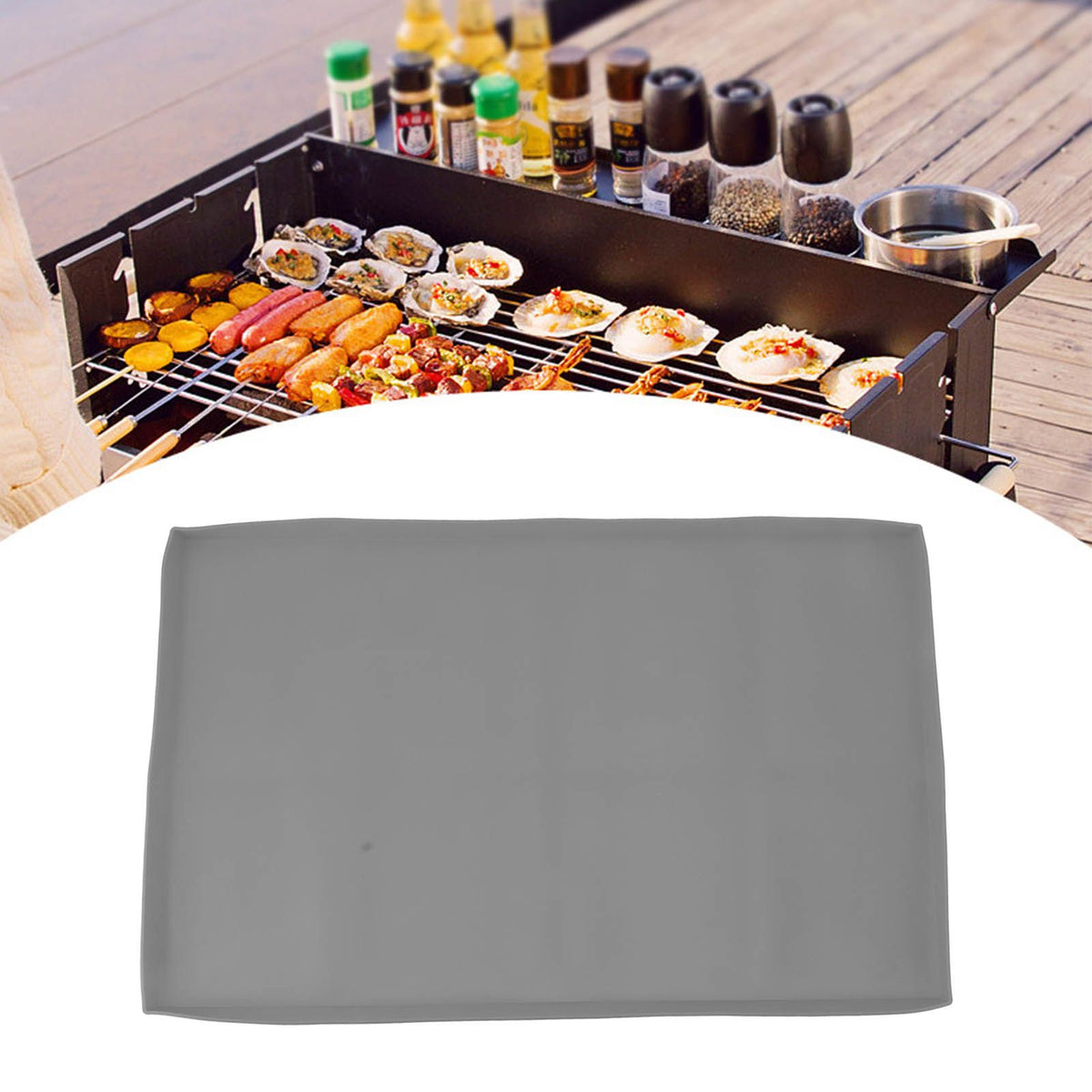 Silicone Griddle Mat Silicone Protective Mat Cover Grill Cover for Blackstone Griddle Top 36 Inches Gray