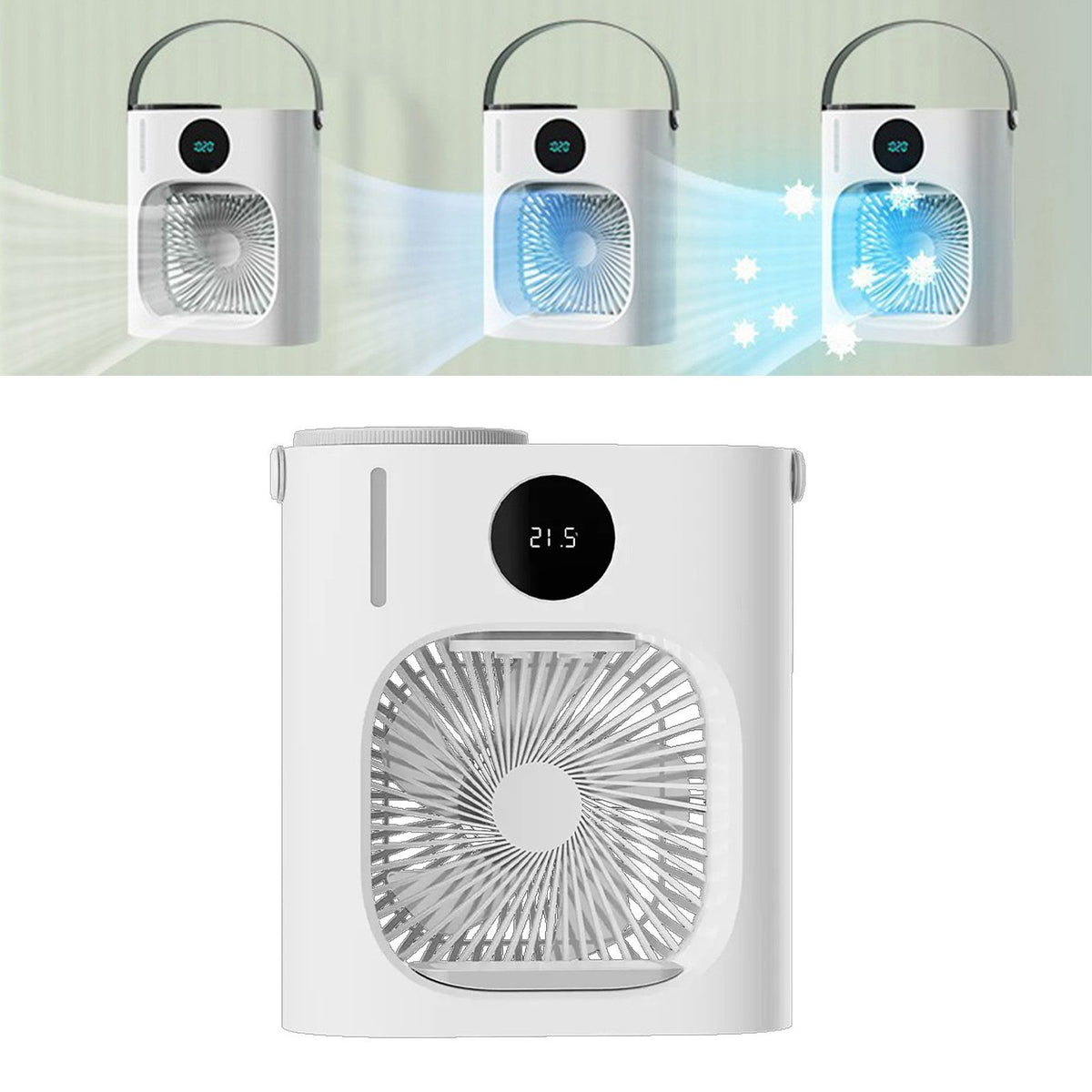 Mini Air Conditioner 900ML 3 Speeds Low Noise Cooling Humidifying USB Portable Air Cooler