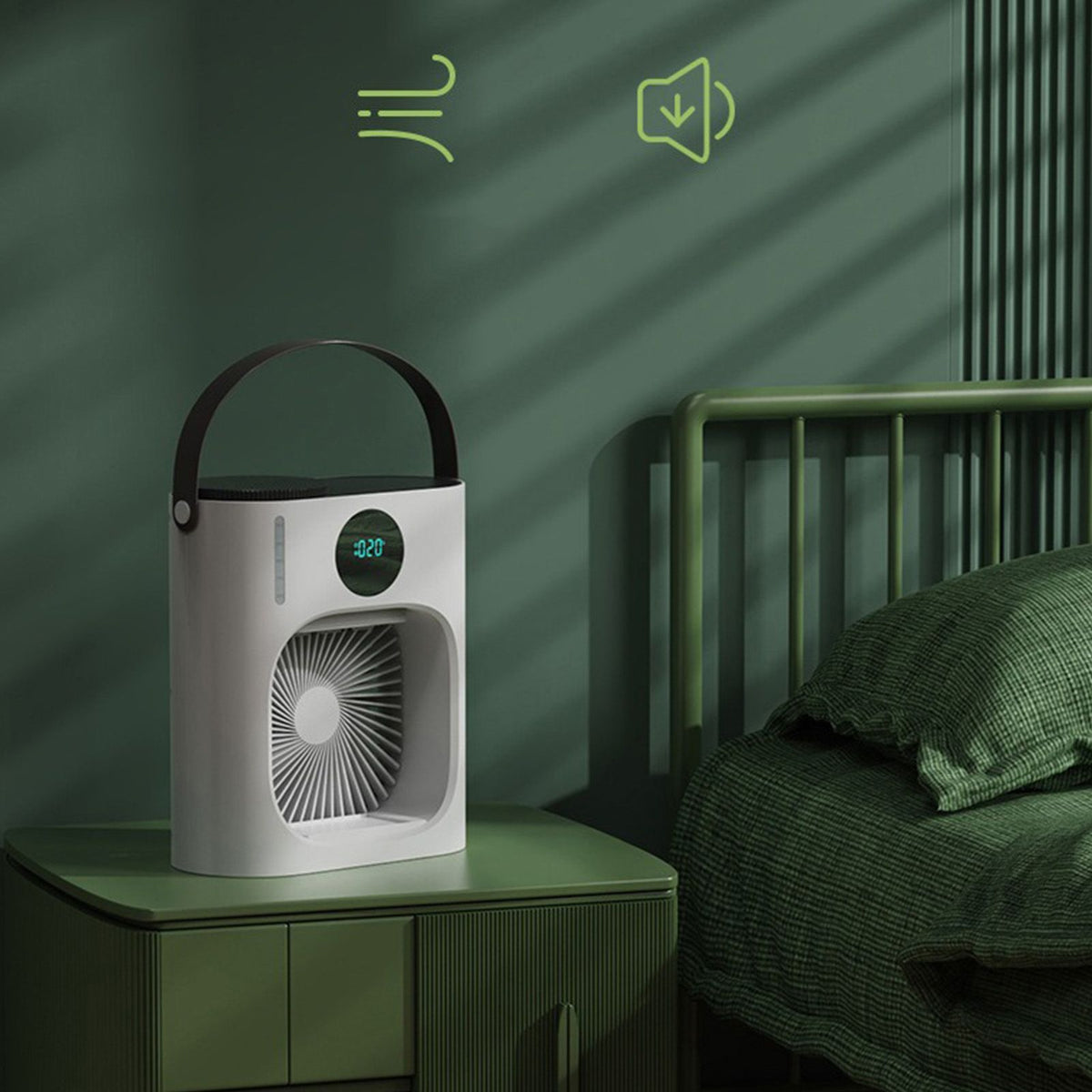 Mini Air Conditioner 900ML 3 Speeds Low Noise Cooling Humidifying USB Portable Air Cooler