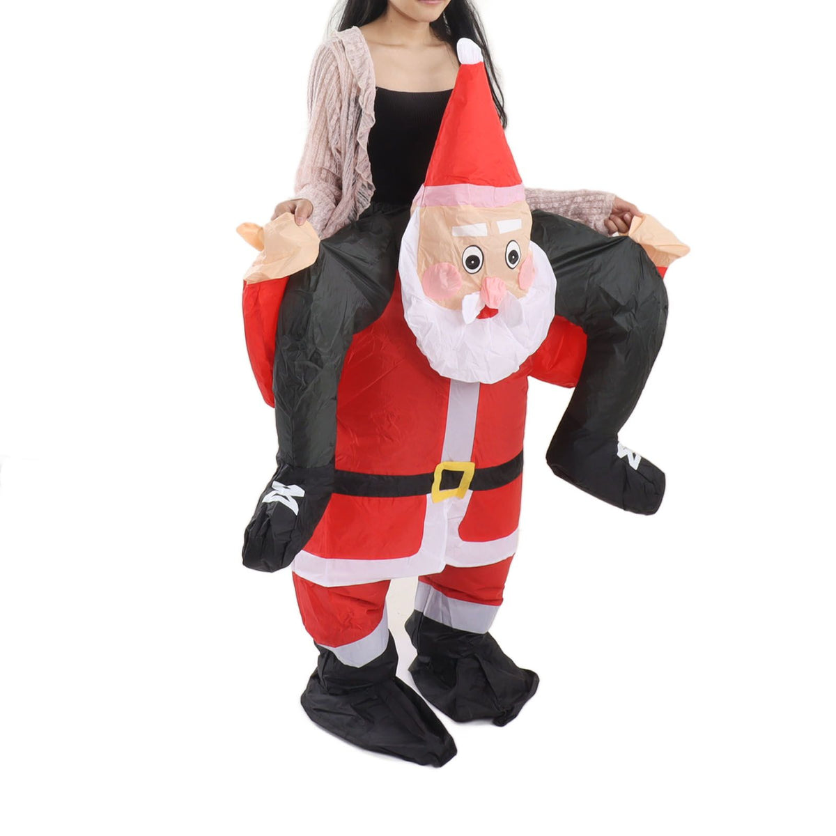 Santa Costume Funny Father Christmas Riding Inflatable Show Party Cosplay Role Playing Props Teenager(120‑140cm)