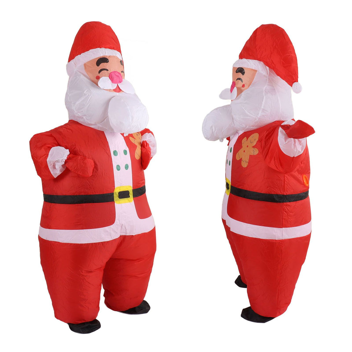 Inflatable Christmas Costume Funny Blow Up Christmas Party Doll Suit for 150‑190cm Adult Cosplay Big Head Santa