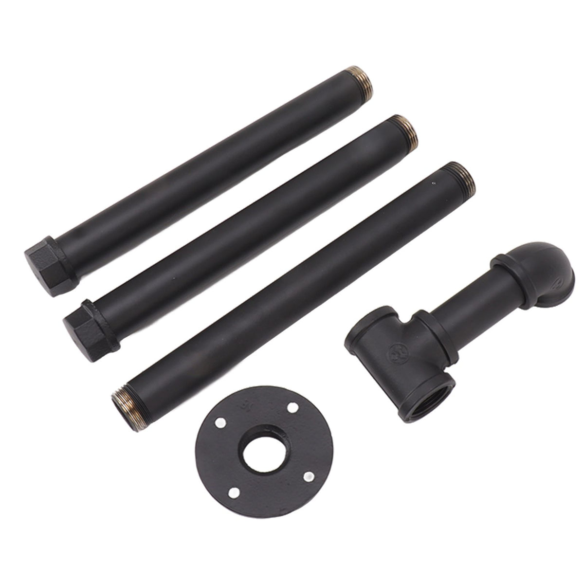 Wall Mount Clothes Rack Floating Iron Pipe Coat Hat Rack Multifunctional Clothing Hanger Black