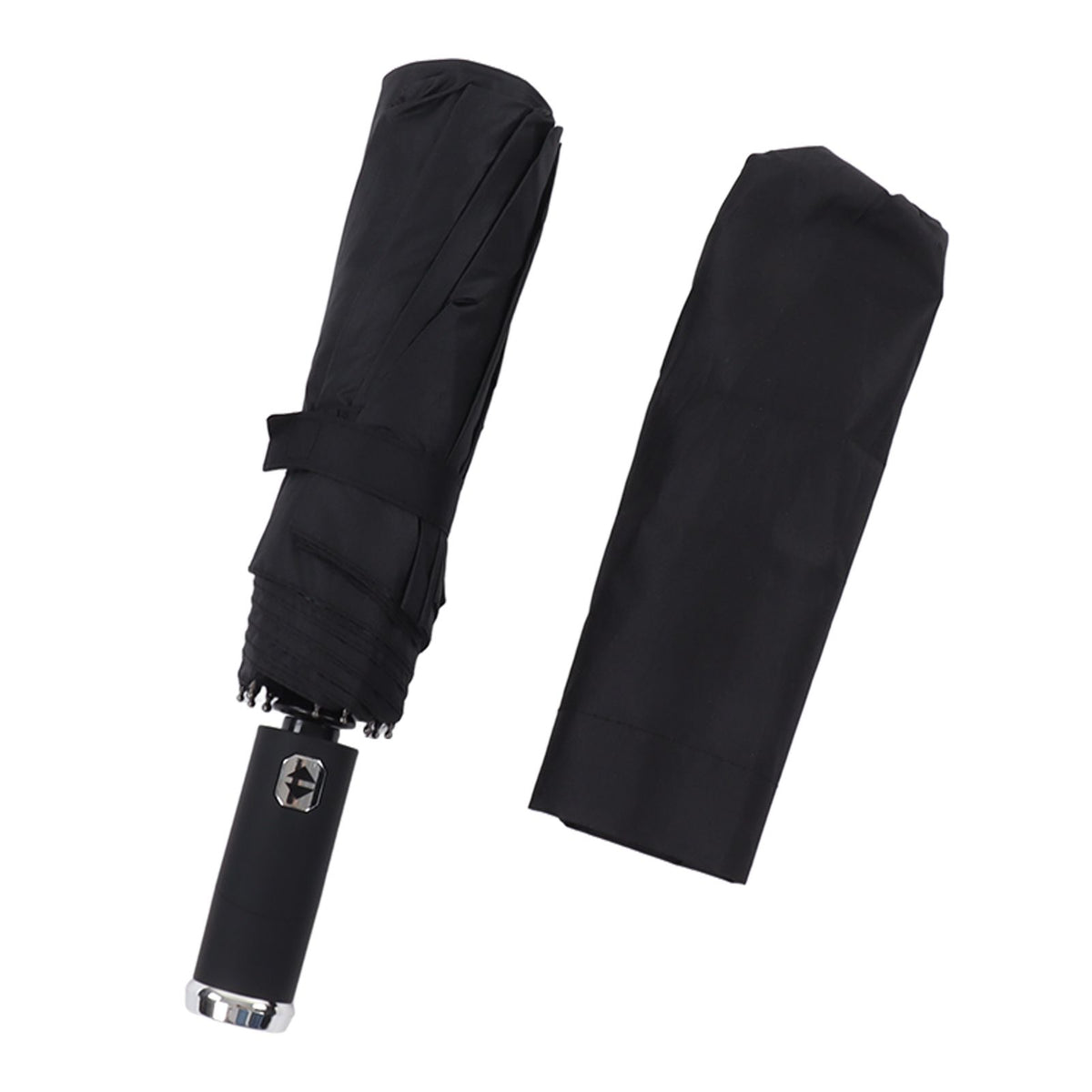 Automatic Umbrella 10 Ribs Windproof Sun Protection Dual Use Travel Umbrella with LED Torch for Outdoor Travel Business