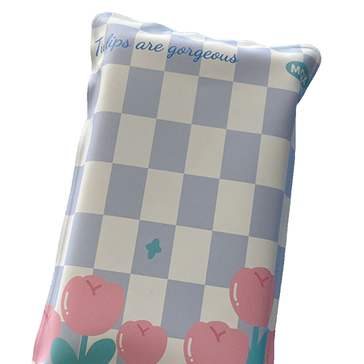 Water Filling Ice Pillow Multifunctional Summer Cartoon Cooling Cushion Mat Chair Pad for Children Blue Plaid Tulips
