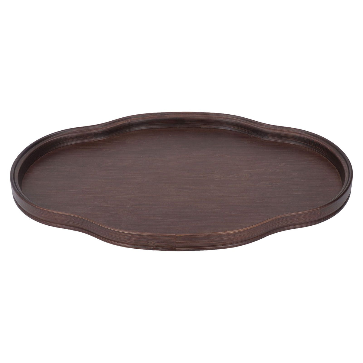 Tea Tray Walnut Color Multifunctional Textured Bamboo Coffee Table Tray for Guest Reception