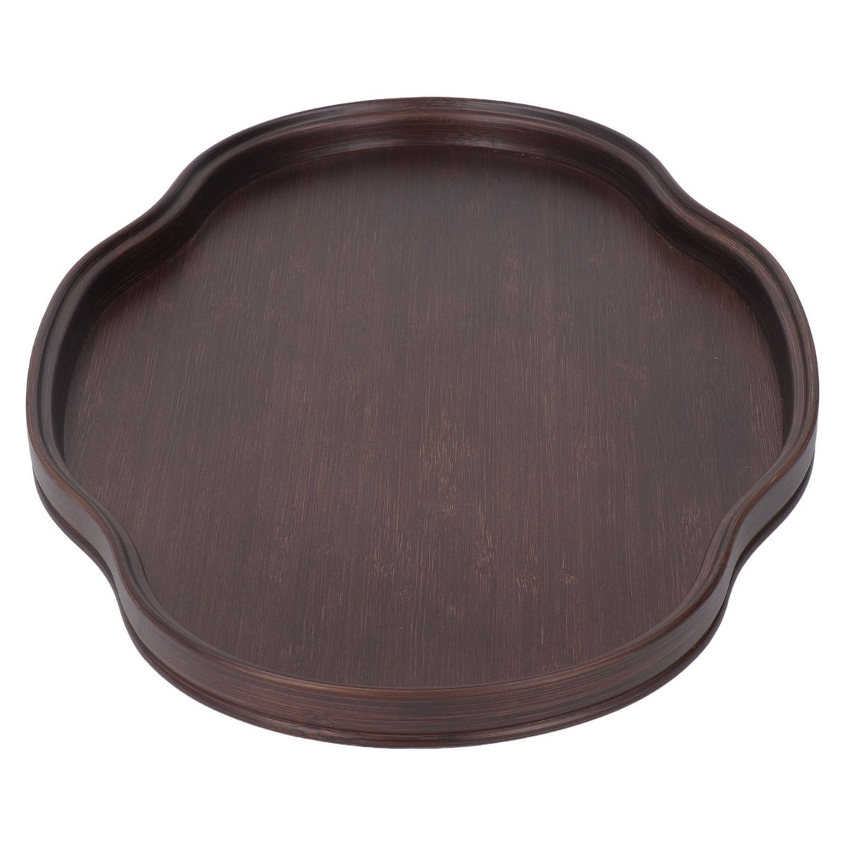 Tea Tray Walnut Color Multifunctional Textured Bamboo Coffee Table Tray for Guest Reception