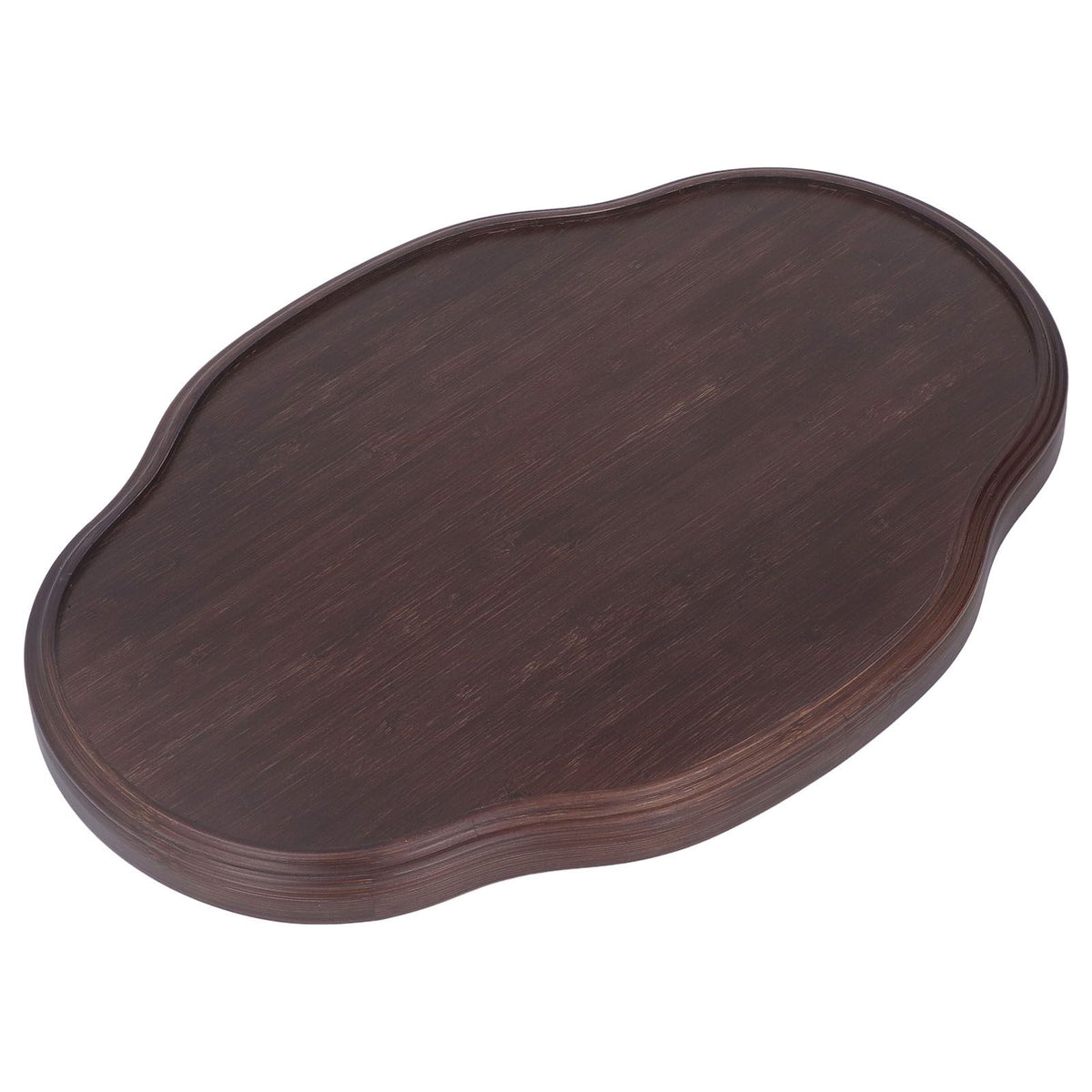 Tea Tray Walnut Color Multifunctional Textured Bamboo Coffee Table Tray for Guest Reception