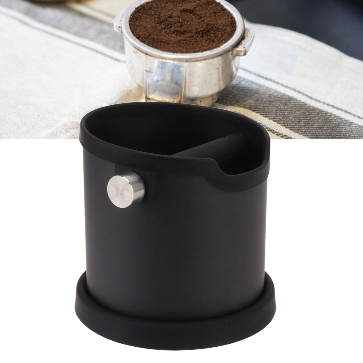 Semi Automatic Coffee Knock Box Stainless Steel Silicone Coffee Grounds Container Dump Bin