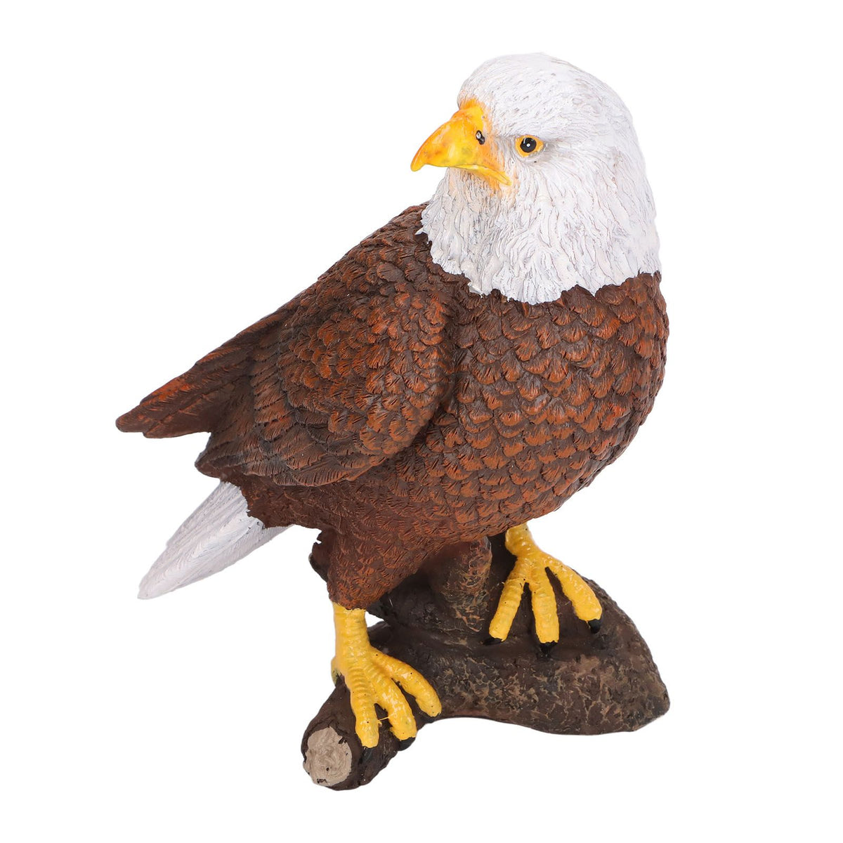 Bald Eagle Statue Head Turn Style Rich Details Stable Durable Resin Patriotic Eagle Figurine for Office Family Cafe
