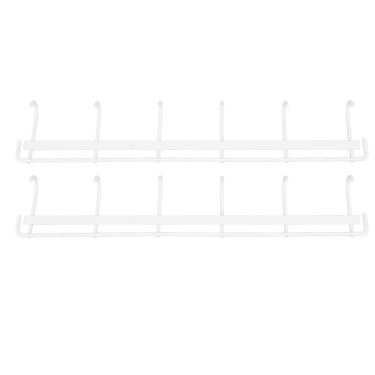 2pcs Wall Mounted Coat Rack Stainless Steel Wall Hanging Coat Hook Rail with 6 Hooks for Clothes Towel Hat 6 Hooks 2 White