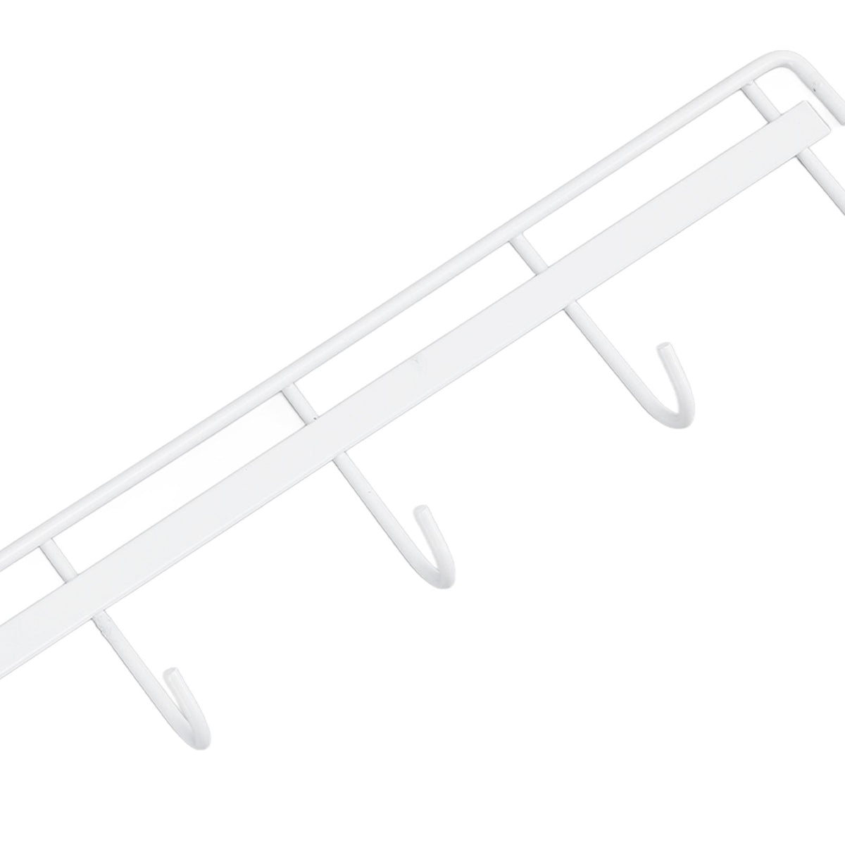 2pcs Wall Mounted Coat Rack Stainless Steel Wall Hanging Coat Hook Rail with 6 Hooks for Clothes Towel Hat 6 Hooks 2 White