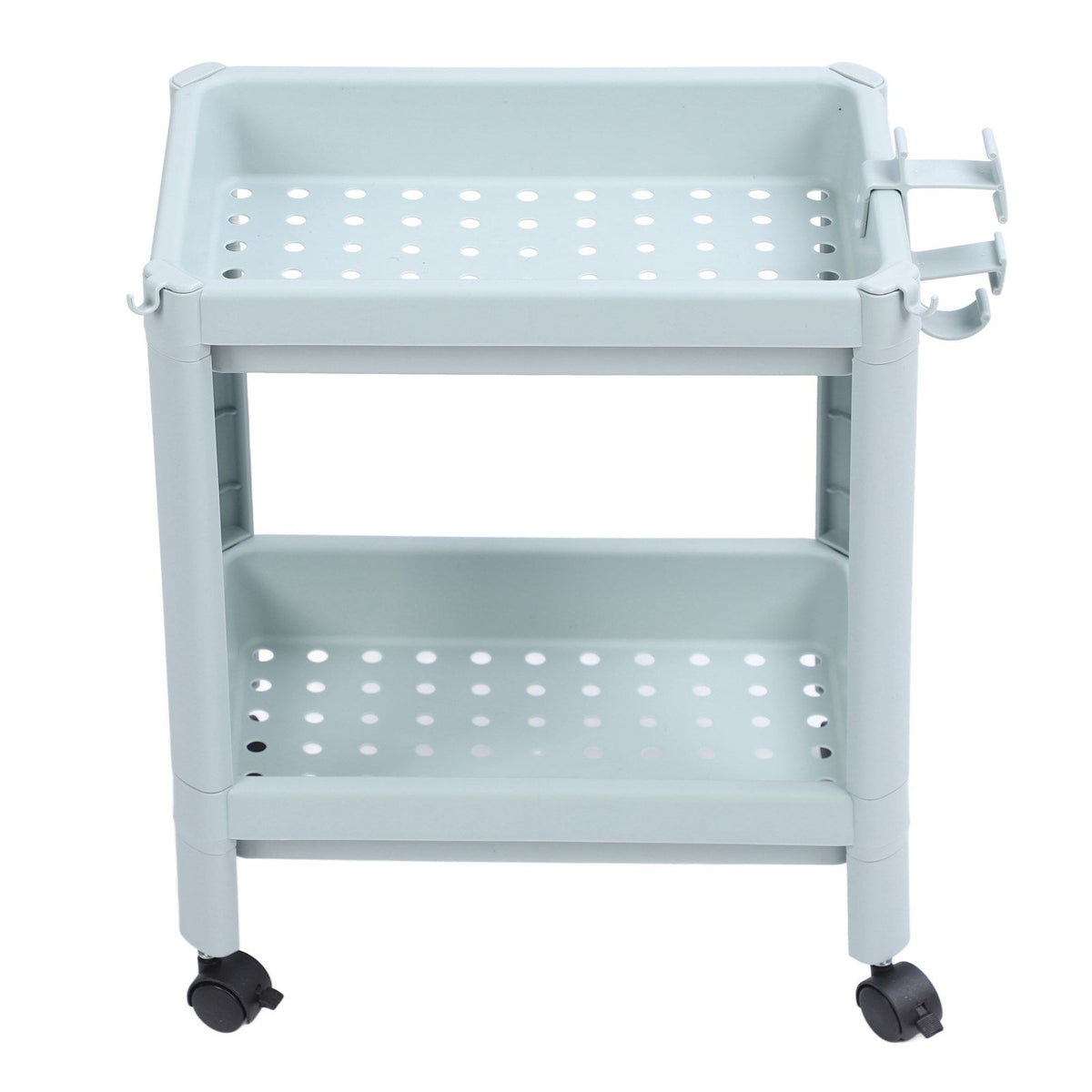 Bathroom Floor Storage Shelf Bathroom Storage Open Shelf Unit Freestanding Corner Rack Shelves Storage Rack Nordic Blue 2 Tier (with Wheels)