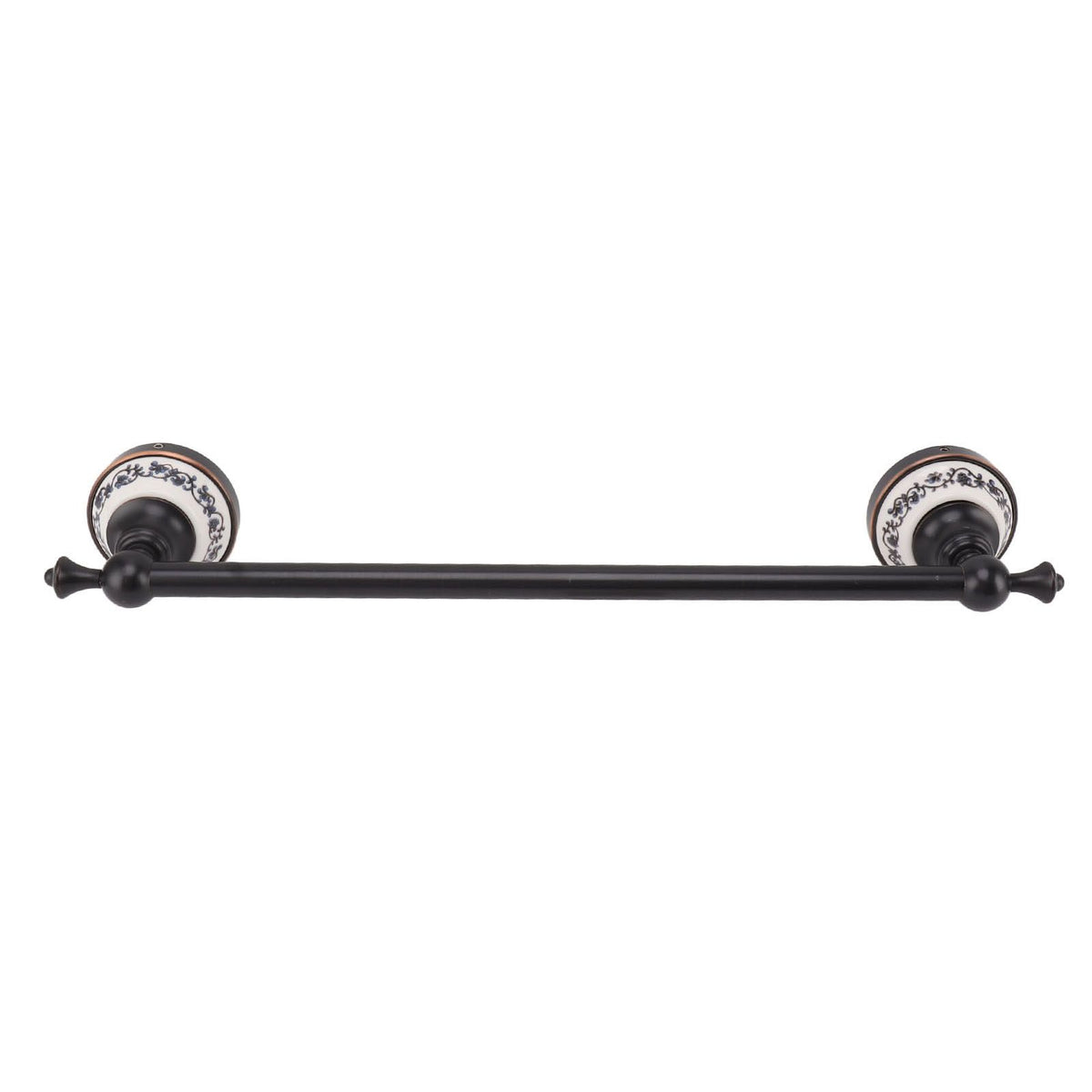 40.5cm Bathroom Towel Bar Copper Bath Towel Rack Single Towel Bar Wall Mounted Towel Holder European Style Black Antique
