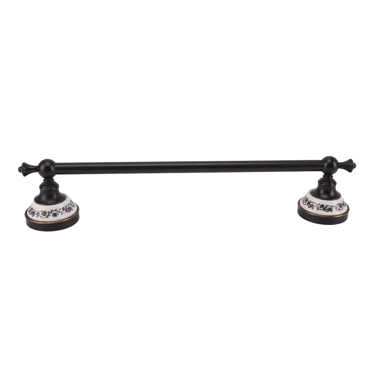 40.5cm Bathroom Towel Bar Copper Bath Towel Rack Single Towel Bar Wall Mounted Towel Holder European Style Black Antique