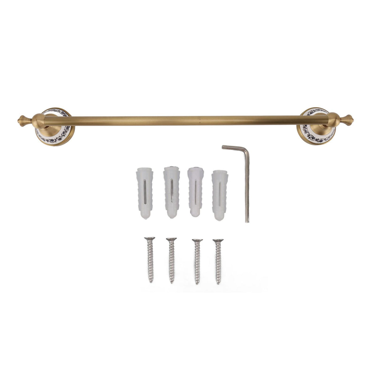 Towel Bar European Style Single Rod Hanging Bath Towel Holder Copper Towel Rack for Bathroom Toilets Antique Color