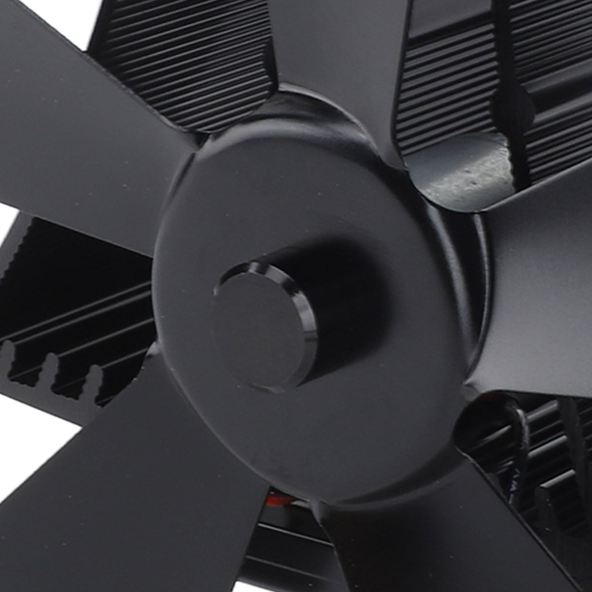 Magnetic Wall Mounted Fireplace Fan Silent Operation 5 Blade Heat Powered Wood Stove Fan Log Wood Burner Black