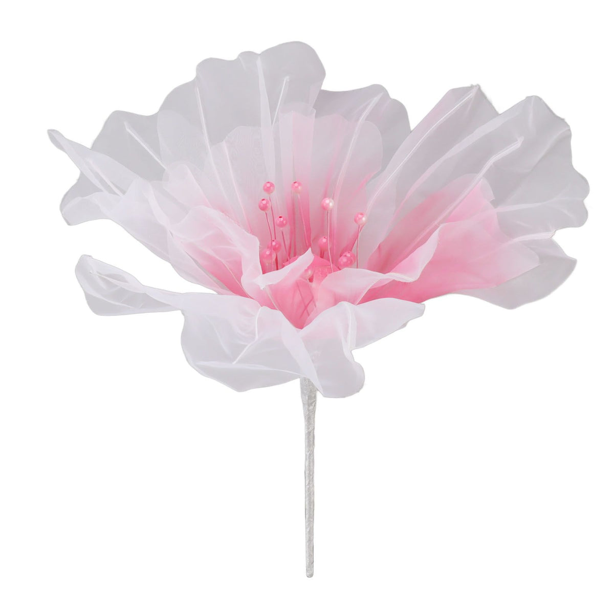 Gauze Flower 19.7in Diameter Soft Bright Colors Light Reusable Handcrafted Organza Flower for Wedding Photography Family Rose Red