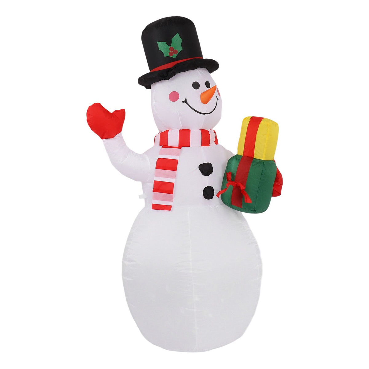 1.5m Inflatable Christmas Snowman Colorful Light Windproof Rope Automatic Blow Up Snowman for Decoration 220V