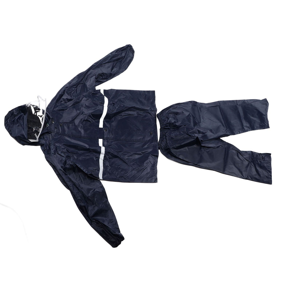 Split Jacket Pants Suit Breathable Waterproof Raincoat Set Double Layer Raincoat Set for Men Women Oxford Navy Blue L