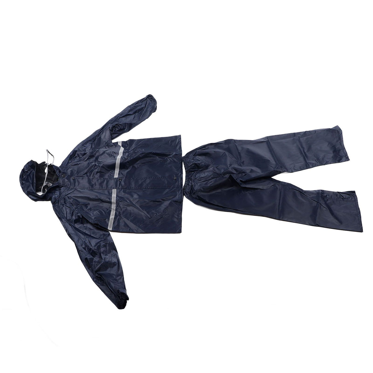 Split Jacket Pants Suit Breathable Waterproof Raincoat Set Double Layer Raincoat Set for Men Women Oxford Navy Blue L