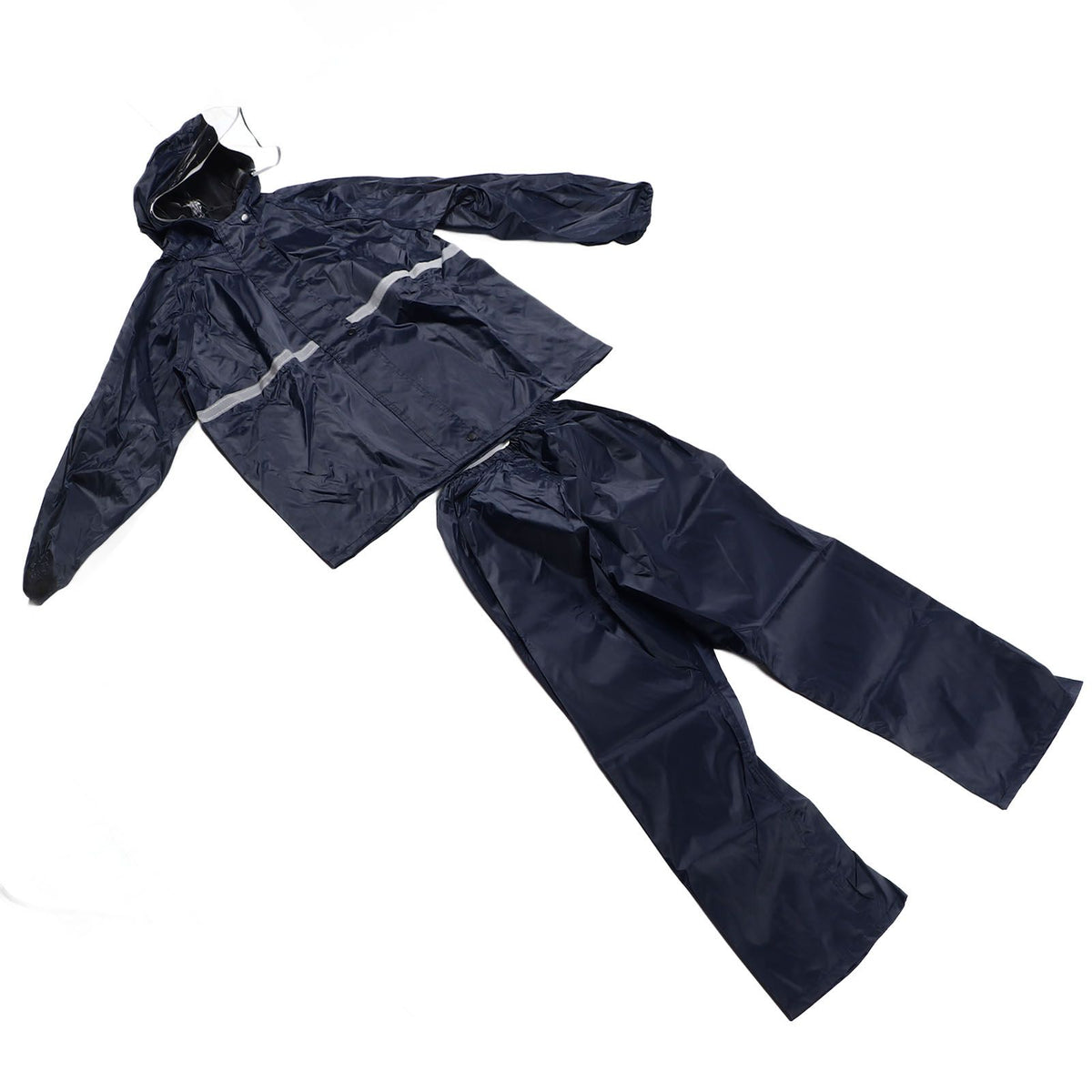 Split Jacket Pants Suit Breathable Waterproof Raincoat Set Double Layer Raincoat Set for Men Women Oxford Navy Blue L