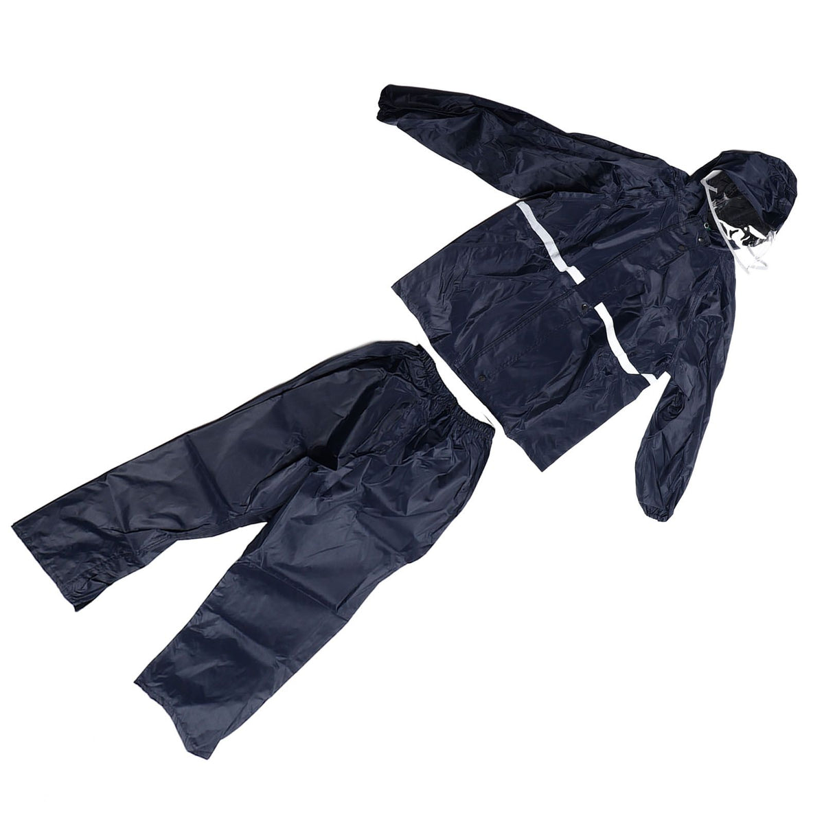 Split Jacket Pants Suit Breathable Waterproof Raincoat Set Double Layer Raincoat Set for Men Women Oxford Navy Blue XL