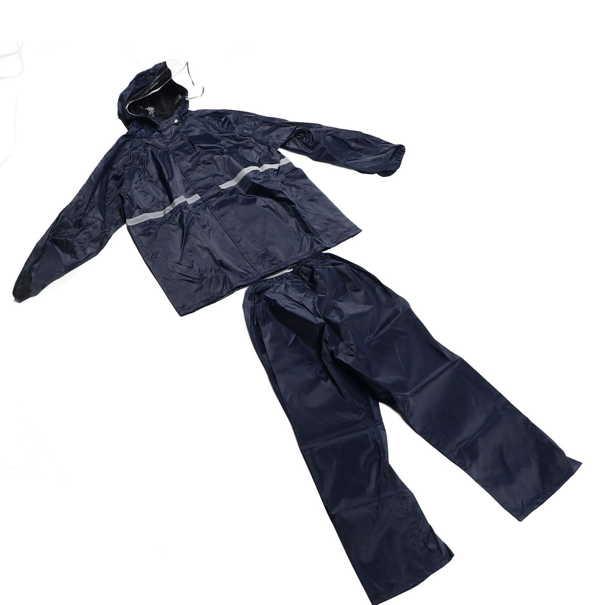 Split Jacket Pants Suit Breathable Waterproof Raincoat Set Double Layer Raincoat Set for Men Women Oxford Navy Blue XL