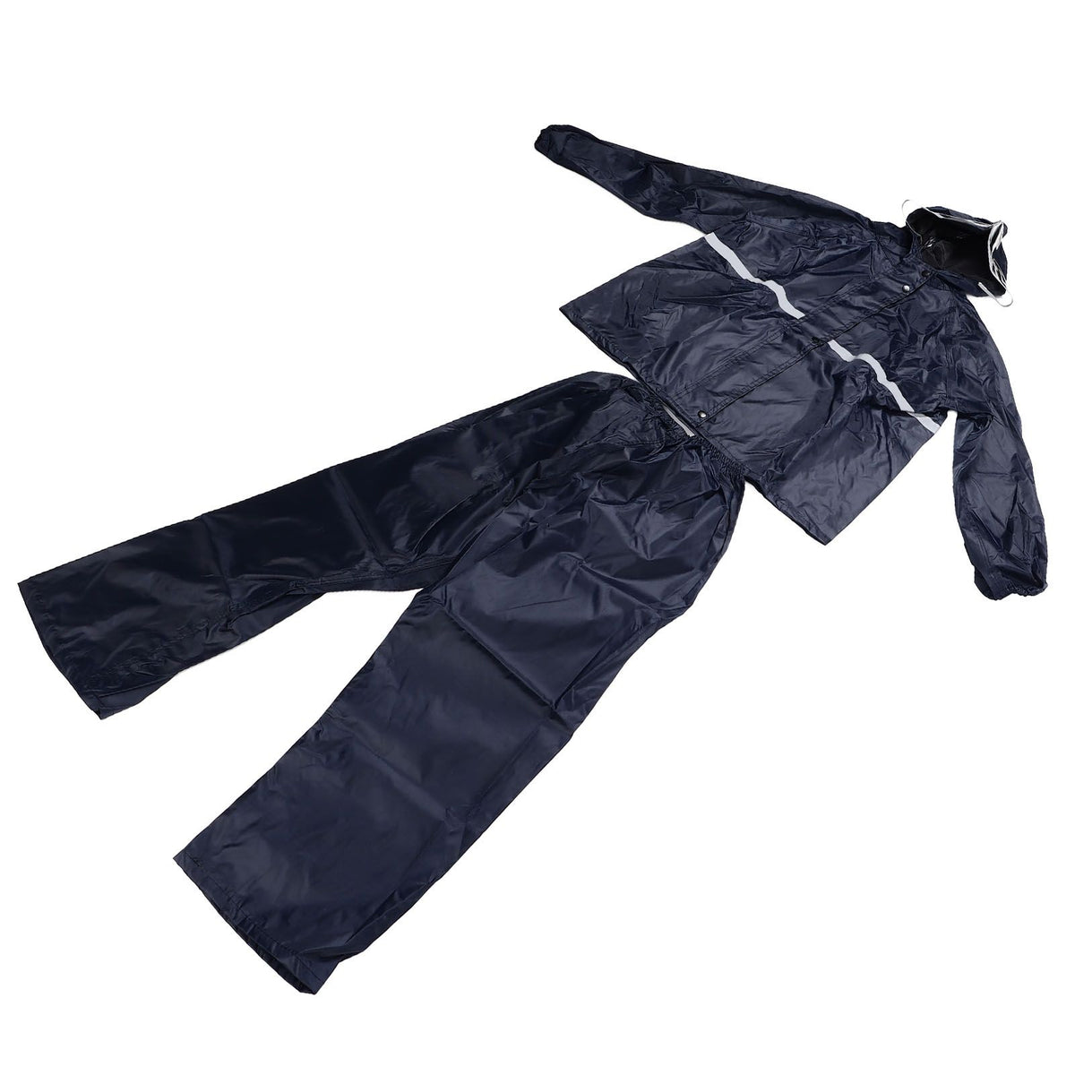 Split Jacket Pants Suit Breathable Waterproof Raincoat Set Double Layer Raincoat Set for Men Women Oxford Navy Blue XL