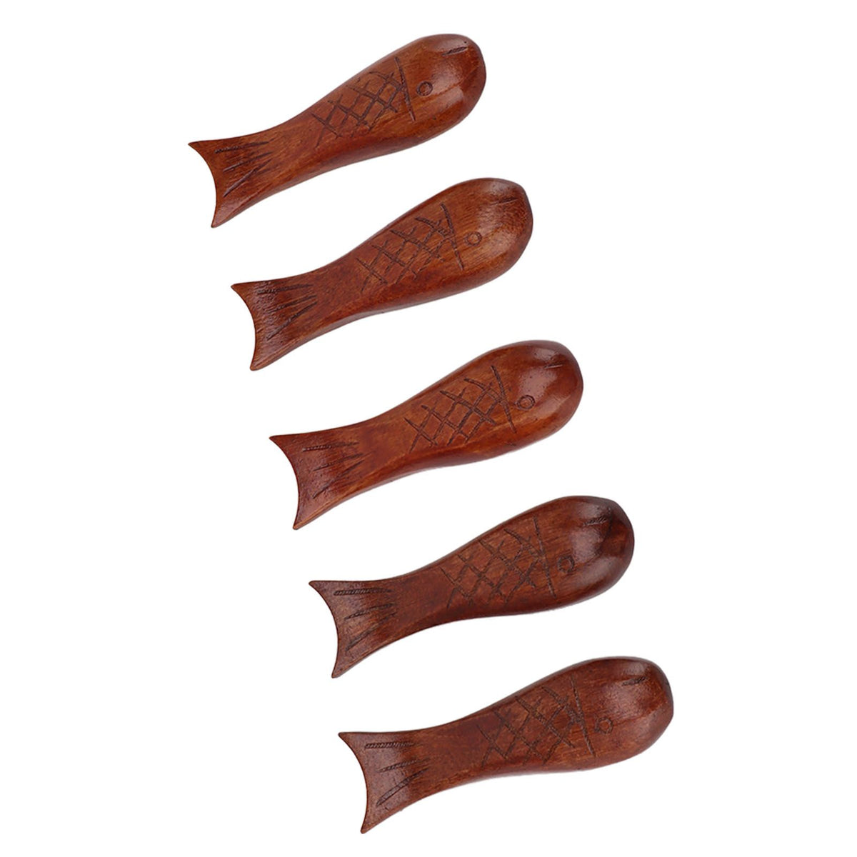 5Pcs Wooden Fish Shape Chopstick Rest Stand Rack Spoon Fork Knife Holder Wooden Chopstick Holder
