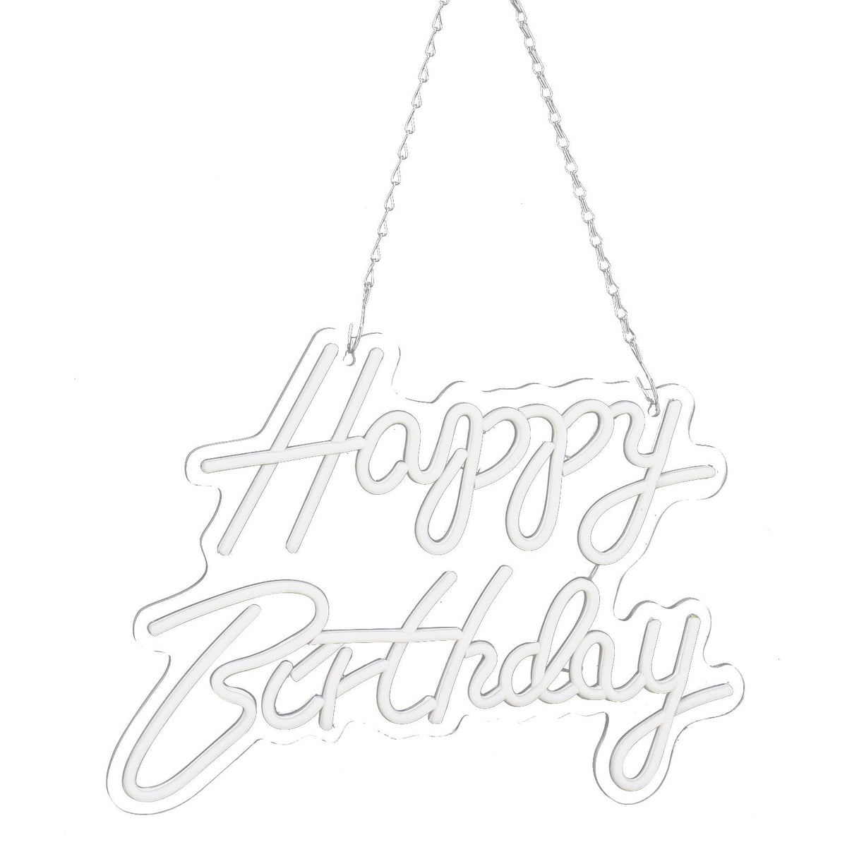 Happy Birthday Letter LED Lights Romantic Neon Light Sign Acrylic Happy Birthday Decoration for Party Bar Cold White