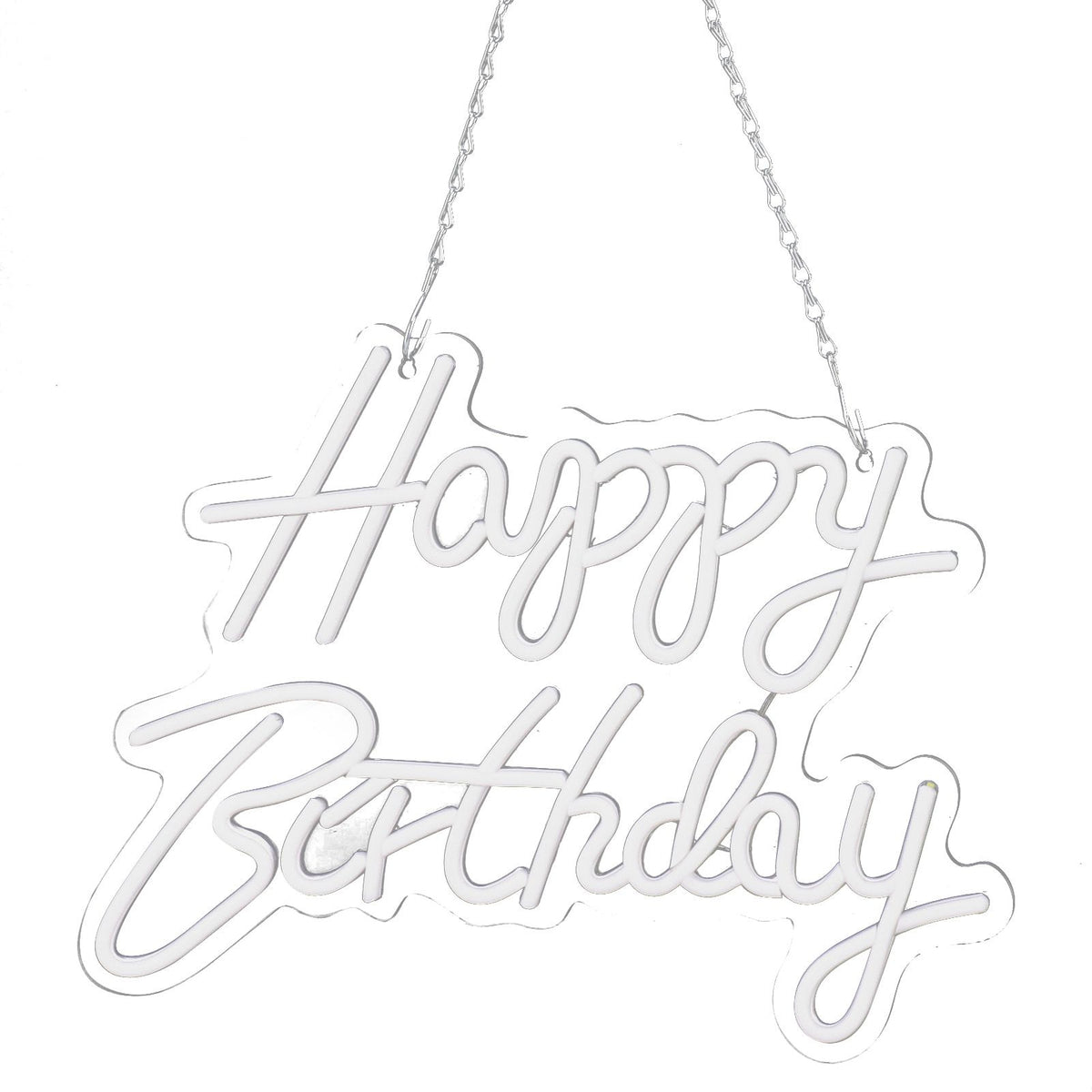 Happy Birthday Letter LED Lights Romantic Neon Light Sign Acrylic Happy Birthday Decoration for Party Bar Cold White