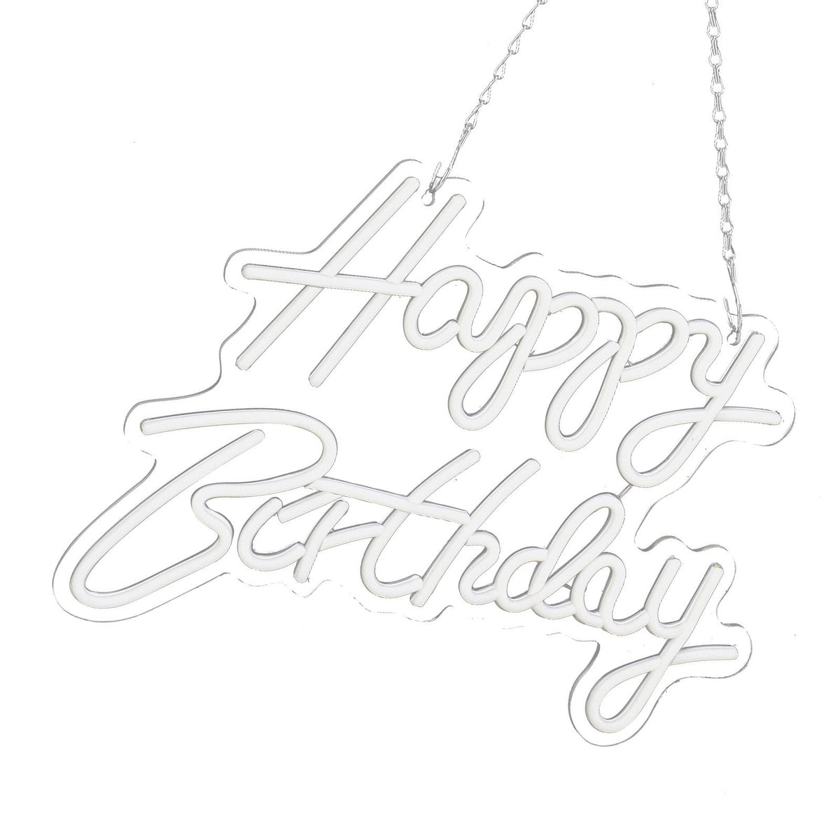 Happy Birthday Letter LED Lights Romantic Neon Light Sign Acrylic Happy Birthday Decoration for Party Bar Cold White