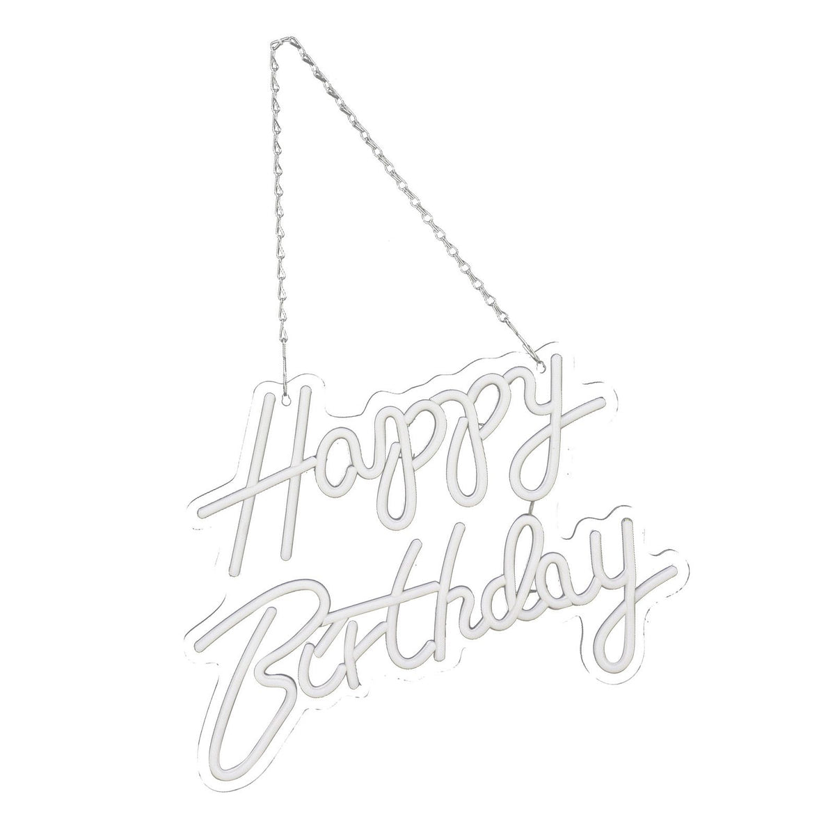 Happy Birthday Letter LED Lights Romantic Neon Light Sign Acrylic Happy Birthday Decoration for Party Bar Cold White